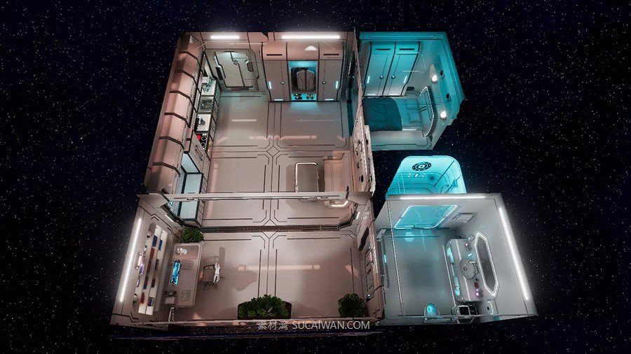 UE未来科幻赛博朋克客厅卧室室内场景3D模型素材 Sci-Fi Living Room 样机素材 第7张-素材湾丨精选海外优质设计素材资源 UE未来科幻赛博朋克客厅卧室室内场景3D模型素材 Sci-Fi Living Room 样机素材 sucaiwan.com