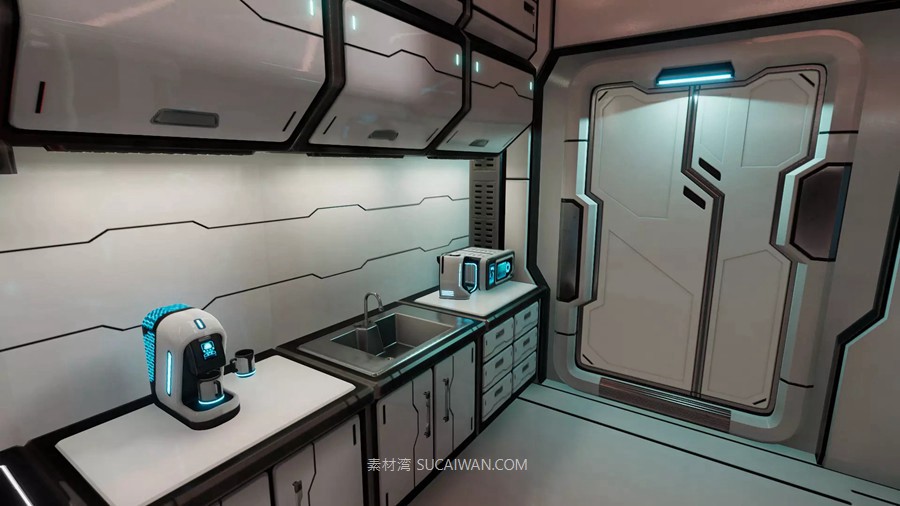 UE未来科幻赛博朋克客厅卧室室内场景3D模型素材 Sci-Fi Living Room 样机素材 第11张-素材湾丨精选海外优质设计素材资源 UE未来科幻赛博朋克客厅卧室室内场景3D模型素材 Sci-Fi Living Room 样机素材 sucaiwan.com