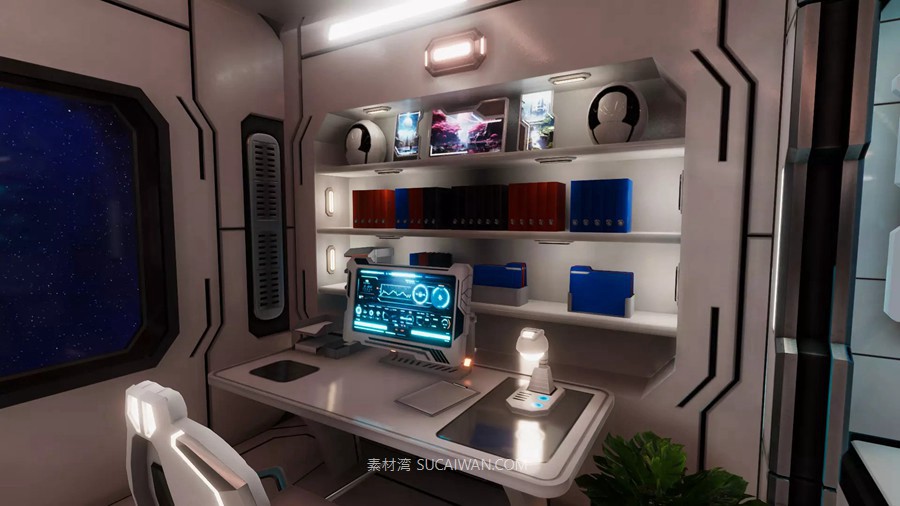 UE未来科幻赛博朋克客厅卧室室内场景3D模型素材 Sci-Fi Living Room 样机素材 第12张-素材湾丨精选海外优质设计素材资源 UE未来科幻赛博朋克客厅卧室室内场景3D模型素材 Sci-Fi Living Room 样机素材 sucaiwan.com