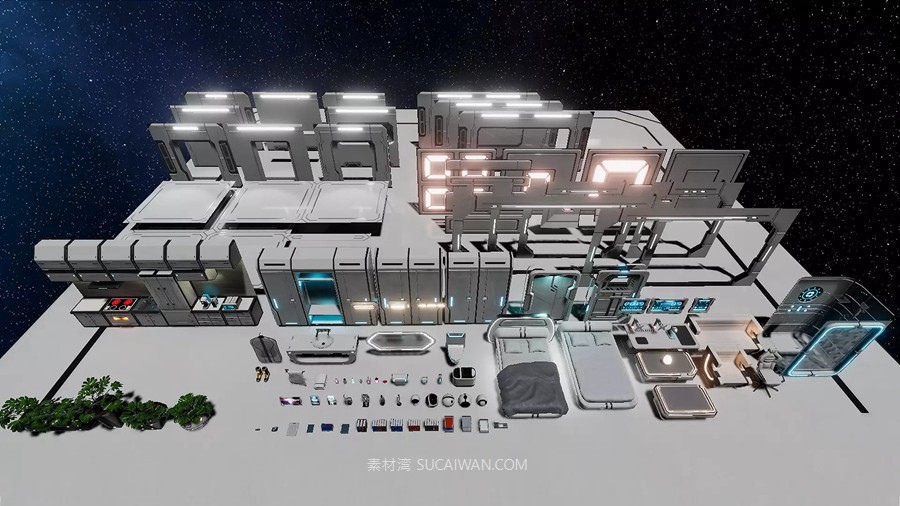 UE未来科幻赛博朋克客厅卧室室内场景3D模型素材 Sci-Fi Living Room 样机素材 第14张-素材湾丨精选海外优质设计素材资源 UE未来科幻赛博朋克客厅卧室室内场景3D模型素材 Sci-Fi Living Room 样机素材 sucaiwan.com