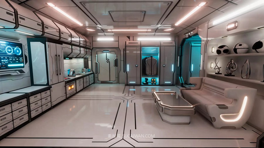 UE未来科幻赛博朋克客厅卧室室内场景3D模型素材 Sci-Fi Living Room 样机素材 第15张-素材湾丨精选海外优质设计素材资源 UE未来科幻赛博朋克客厅卧室室内场景3D模型素材 Sci-Fi Living Room 样机素材 sucaiwan.com