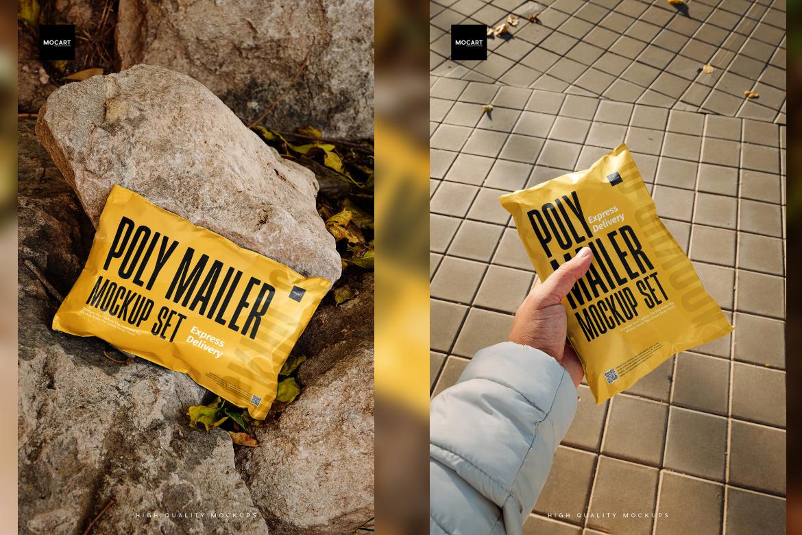 8款逼真电商快递邮件物流邮寄包裹产品包装袋设计展示效果图ps样机素材 Poly Mailer Mockup Set v.1 样机素材 第4张-素材湾丨精选海外优质设计素材资源 8款逼真电商快递邮件物流邮寄包裹产品包装袋设计展示效果图ps样机素材 Poly Mailer Mockup Set v.1 样机素材 sucaiwan.com