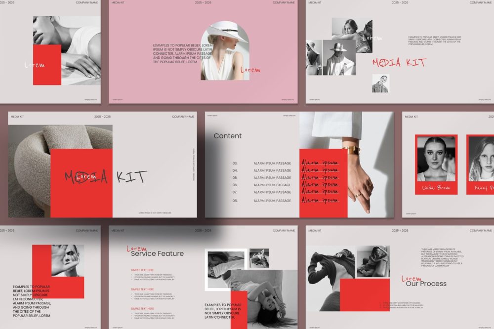 优雅简约品牌营销策划演示文稿设计ppt+keynote模版 Media Kit Presentation Template 幻灯图表 sucaiwan.com