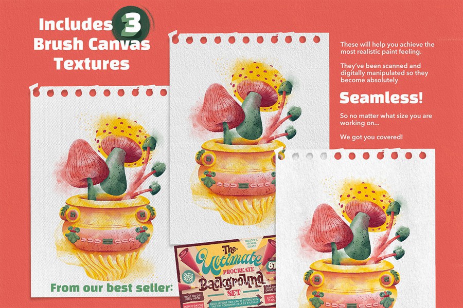 70款水墨水彩干画笔飞溅绘画效果procreate笔刷画笔画布纹理设计素材套装Wet & Dry Procreate Brush Set 笔刷资源 sucaiwan.com