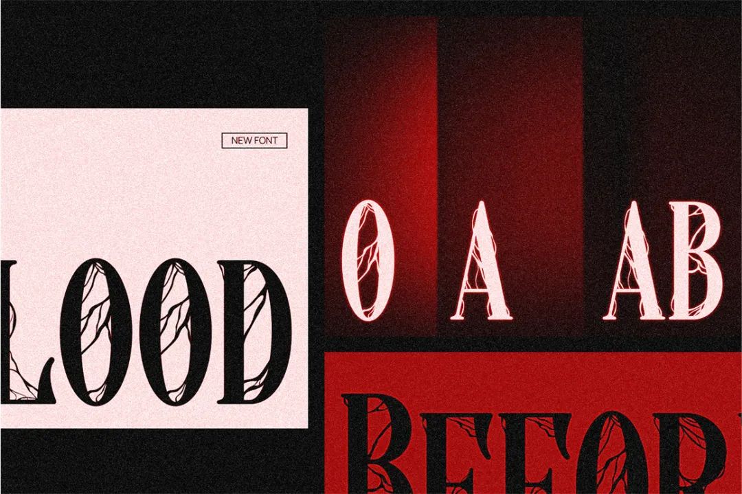 英文字体：复古黑暗哥特式美学恐怖阴郁艺术剪辑排版视觉封面海报字体 Bloodrage Gothic Display Serif Font , sucaiwan.com