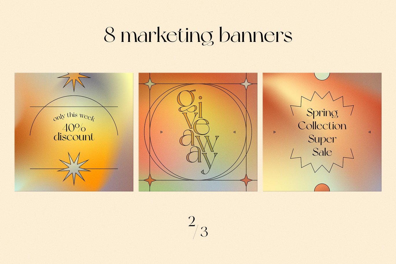 超酷渐变抽象形状新媒体公众号推文电商海报设计PSD模板素材 Social Media Marketing Banner Set with Gradients 图片素材 第4张-素材湾丨精选海外优质设计素材资源 超酷渐变抽象形状新媒体公众号推文电商海报设计PSD模板素材 Social Media Marketing Banner Set with Gradients 图片素材 sucaiwan.com