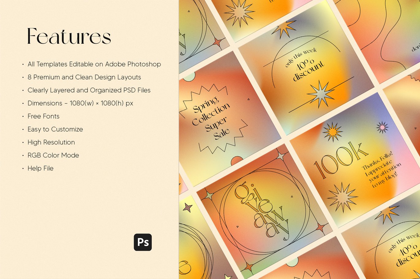 超酷渐变抽象形状新媒体公众号推文电商海报设计PSD模板素材 Social Media Marketing Banner Set with Gradients 图片素材 第5张-素材湾丨精选海外优质设计素材资源 超酷渐变抽象形状新媒体公众号推文电商海报设计PSD模板素材 Social Media Marketing Banner Set with Gradients 图片素材 sucaiwan.com