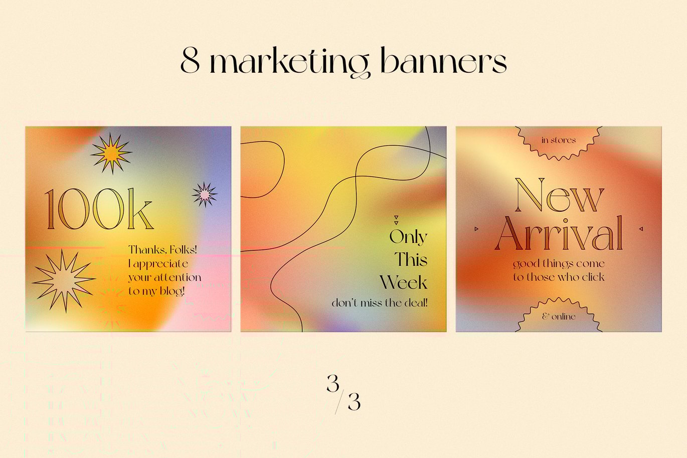 超酷渐变抽象形状新媒体公众号推文电商海报设计PSD模板素材 Social Media Marketing Banner Set with Gradients 图片素材 第7张-素材湾丨精选海外优质设计素材资源 超酷渐变抽象形状新媒体公众号推文电商海报设计PSD模板素材 Social Media Marketing Banner Set with Gradients 图片素材 sucaiwan.com