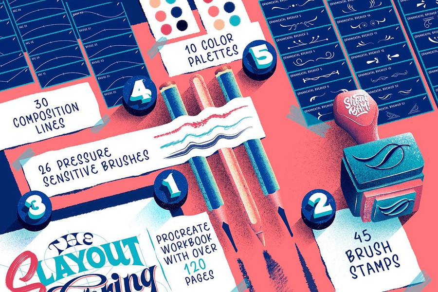 全面Procreate大师班绘画教程+铅笔蜡笔水墨海绵喷雾器笔刷素材套装The Slayout Lettering Masterclass 笔刷资源 第3张-素材湾丨精选海外优质设计素材资源 全面Procreate大师班绘画教程+铅笔蜡笔水墨海绵喷雾器笔刷素材套装The Slayout Lettering Masterclass 笔刷资源 sucaiwan.com