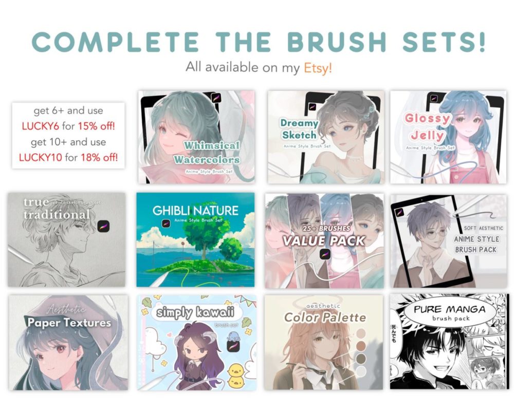 平滑柔软动漫绘画线条素描procreate笔刷画笔素材 Soft Aesthetic Anime Brush Set for Procreate , 第8张-素材湾丨精选海外优质设计素材资源 平滑柔软动漫绘画线条素描procreate笔刷画笔素材 Soft Aesthetic Anime Brush Set for Procreate , sucaiwan.com