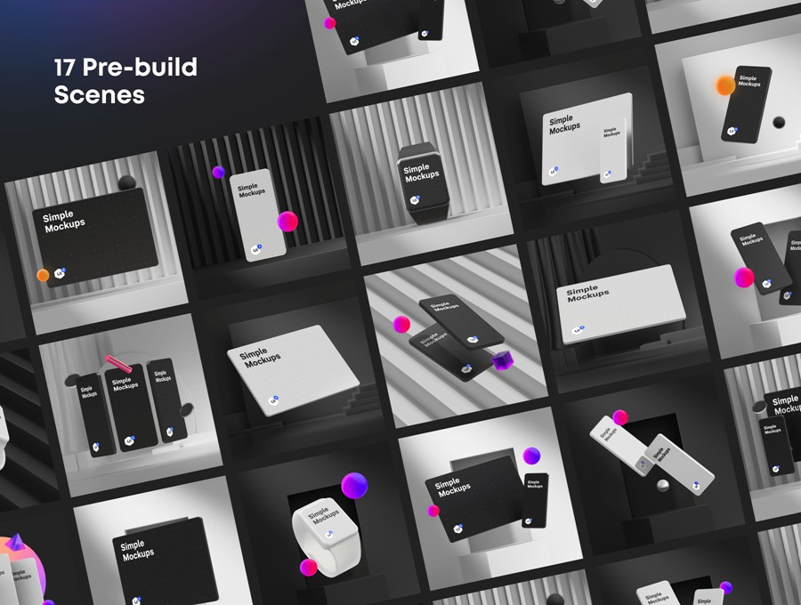 17款高清苹果全套电子设备UI广告界面设计展示模型样机动态效果AE/Figma/C4D格式素材Simple Mockups 2.0 , 第2张-素材湾丨精选海外优质设计素材资源 17款高清苹果全套电子设备UI广告界面设计展示模型样机动态效果AE/Figma/C4D格式素材Simple Mockups 2.0 , sucaiwan.com