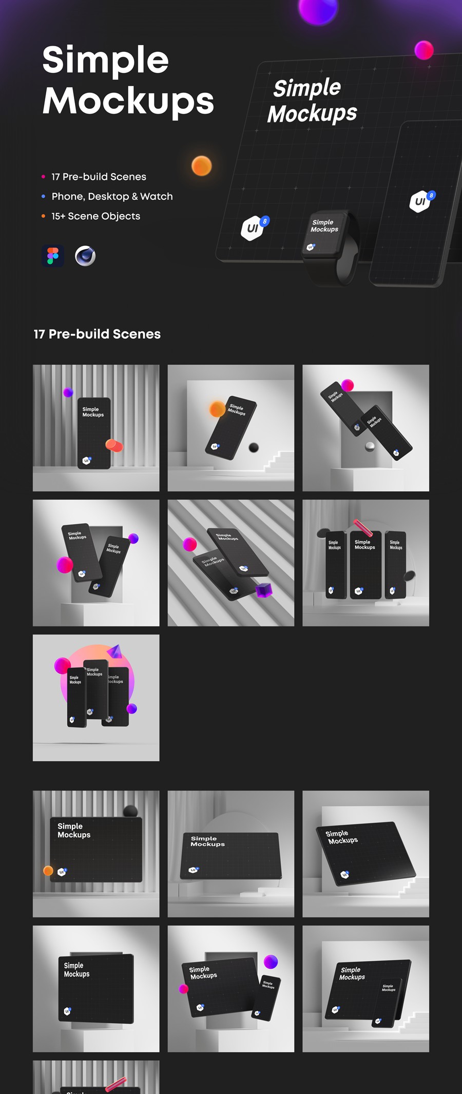 17款高清苹果全套电子设备UI广告界面设计展示模型样机动态效果AE/Figma/C4D格式素材Simple Mockups 2.0 , 第7张-素材湾丨精选海外优质设计素材资源 17款高清苹果全套电子设备UI广告界面设计展示模型样机动态效果AE/Figma/C4D格式素材Simple Mockups 2.0 , sucaiwan.com