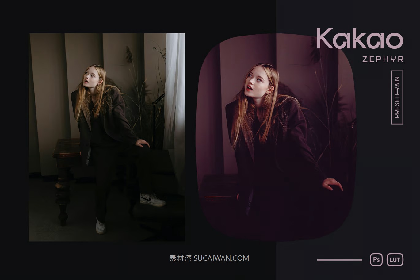 自然美学巧克力风格暖色调电影摄影照片调色Ps动作&LUT预设包 Kakao Photoshop Action and LUT , sucaiwan.com