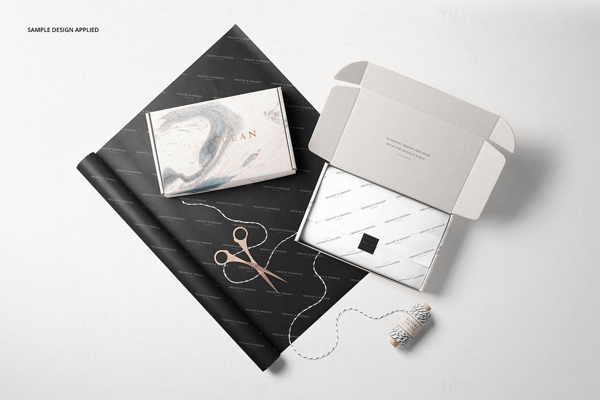 7款高级产品服装鞋盒快递包裹邮件包装纸盒设计展示效果图PSD样机模板 Noissue Mailing Box Mockup Set v1 , sucaiwan.com