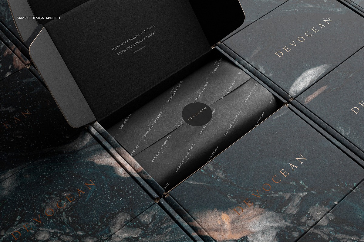 7款高级产品服装鞋盒快递包裹邮件包装纸盒设计展示效果图PSD样机模板 Noissue Mailing Box Mockup Set v1 , sucaiwan.com