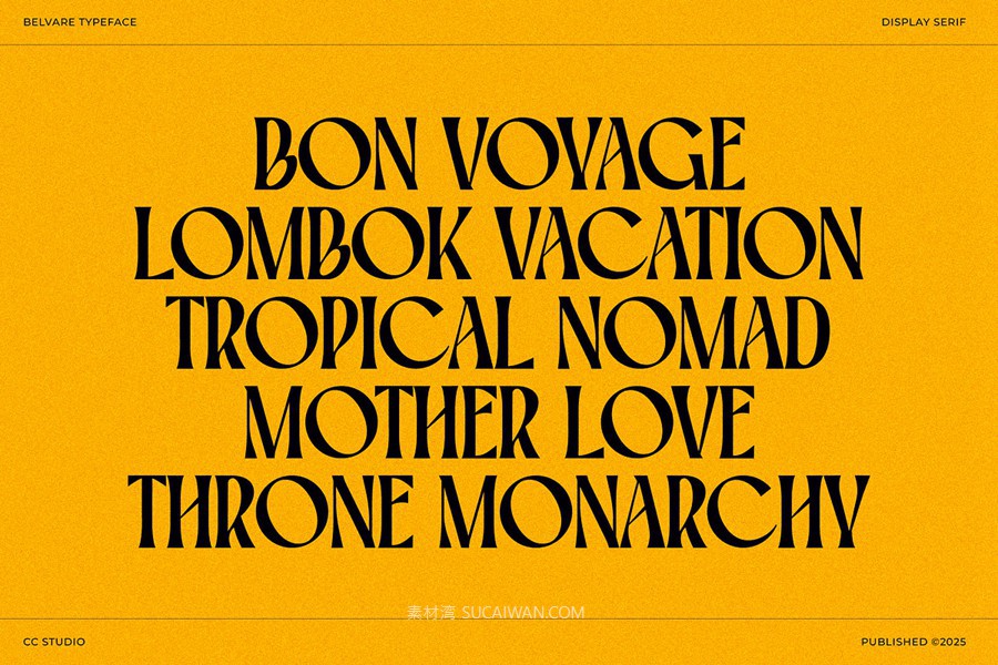英文字体:复古精致优雅风格圆润浓缩衬线标题品牌海报字体 Belvare Retro Aesthetic Serif , 第4张-素材湾丨精选海外优质设计素材资源 英文字体:复古精致优雅风格圆润浓缩衬线标题品牌海报字体 Belvare Retro Aesthetic Serif , sucaiwan.com