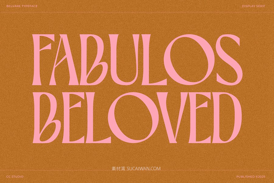 英文字体:复古精致优雅风格圆润浓缩衬线标题品牌海报字体 Belvare Retro Aesthetic Serif , 第6张-素材湾丨精选海外优质设计素材资源 英文字体:复古精致优雅风格圆润浓缩衬线标题品牌海报字体 Belvare Retro Aesthetic Serif , sucaiwan.com