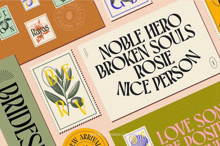 英文字体:复古精致优雅风格圆润浓缩衬线标题品牌海报字体 Belvare Retro Aesthetic Serif , 第13张-素材湾丨精选海外优质设计素材资源 英文字体:复古精致优雅风格圆润浓缩衬线标题品牌海报字体 Belvare Retro Aesthetic Serif , sucaiwan.com