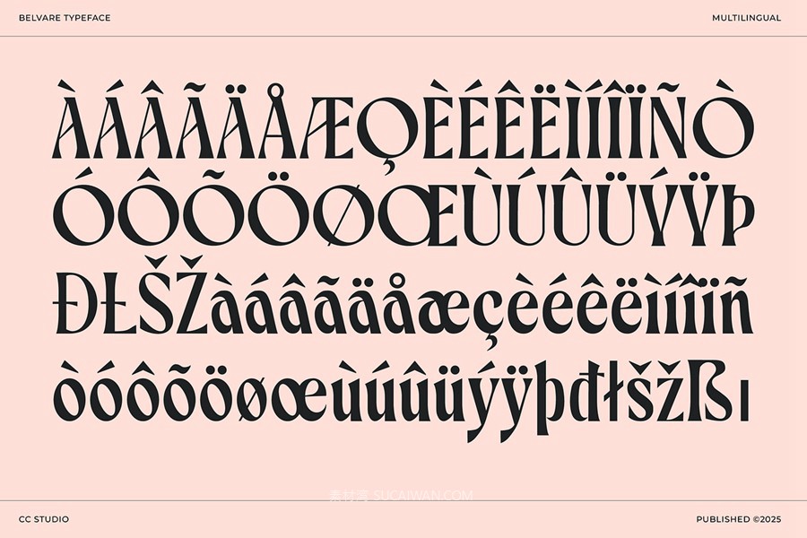 英文字体:复古精致优雅风格圆润浓缩衬线标题品牌海报字体 Belvare Retro Aesthetic Serif , 第21张-素材湾丨精选海外优质设计素材资源 英文字体:复古精致优雅风格圆润浓缩衬线标题品牌海报字体 Belvare Retro Aesthetic Serif , sucaiwan.com