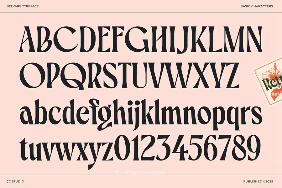 英文字体:复古精致优雅风格圆润浓缩衬线标题品牌海报字体 Belvare Retro Aesthetic Serif , 第20张-素材湾丨精选海外优质设计素材资源 英文字体:复古精致优雅风格圆润浓缩衬线标题品牌海报字体 Belvare Retro Aesthetic Serif , sucaiwan.com