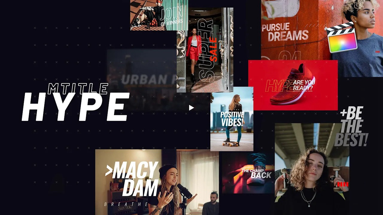 FCPX插件:现代创意抽象动态海报活力动态文字排版设计视觉预设 MotionVFX – mTitle Hype 插件预设 第2张-素材湾丨精选海外优质设计素材资源 FCPX插件:现代创意抽象动态海报活力动态文字排版设计视觉预设 MotionVFX – mTitle Hype 插件预设 sucaiwan.com