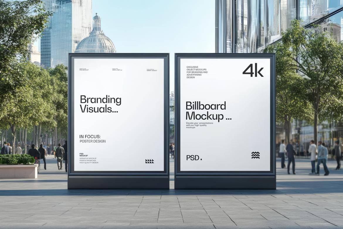 5款国外城市街头海报广告牌指示牌设计PS展示贴图效果图样机模板 Sidewalk Advertising Billboard Mockup , 第6张-素材湾丨精选海外优质设计素材资源 5款国外城市街头海报广告牌指示牌设计PS展示贴图效果图样机模板 Sidewalk Advertising Billboard Mockup , sucaiwan.com