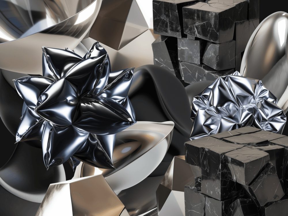 16款现代科技感金属镀铬3D立体抽象艺术几何图形插图设计PNG/Figma格式素材 Uniority by Сraftwork , sucaiwan.com