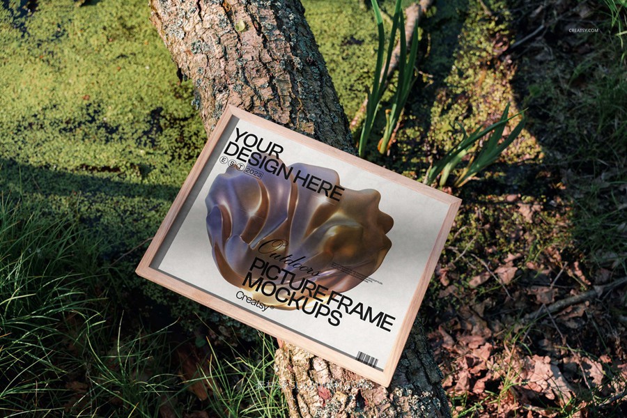 13款户外真实拍摄艺术品海报挂画设计展示效果图PS贴图木质相框样机模板 Picture Frame Mockup Set – Outdoor Edition , sucaiwan.com