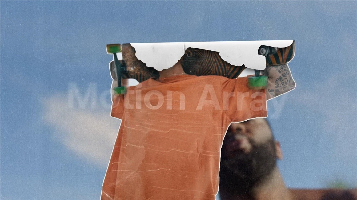 AE模板：10个复古拼贴艺术纸团打开效果转场过渡 , sucaiwan.com