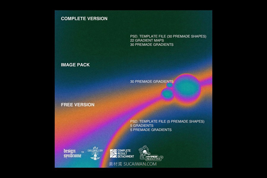 30个超现代沉浸式弥散光彩虹色液态金属纹理背景配色PSD源文件套装 Holographix — Gradient Generator 图片素材 sucaiwan.com