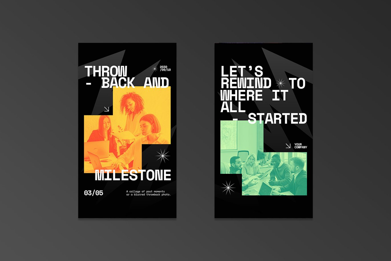 现代复古黑色系企业营销推广公众号推文电商海报设计PSD/AI模板素材 Black Modern Throwback and Milestones IG Story 003 , 第6张-素材湾丨精选海外优质设计素材资源 现代复古黑色系企业营销推广公众号推文电商海报设计PSD/AI模板素材 Black Modern Throwback and Milestones IG Story 003 , sucaiwan.com