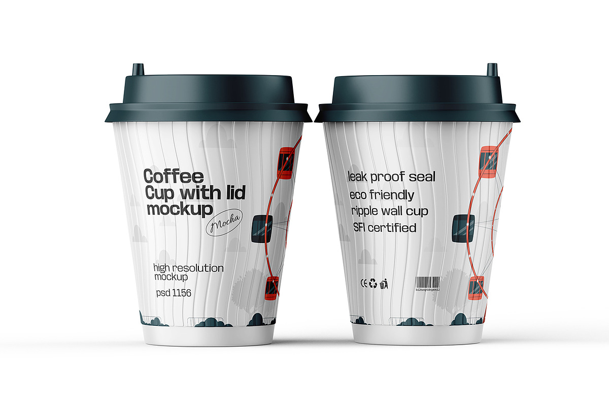 10款逼真一次性咖啡奶茶果汁外卖纸杯塑料杯设计展示效果图PSD样机模板Reusable Coffee Cup Mockup , sucaiwan.com