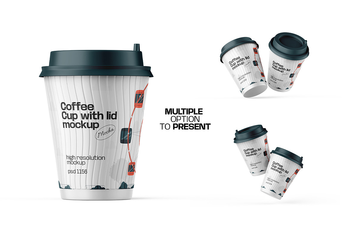 10款逼真一次性咖啡奶茶果汁外卖纸杯塑料杯设计展示效果图PSD样机模板Reusable Coffee Cup Mockup , sucaiwan.com
