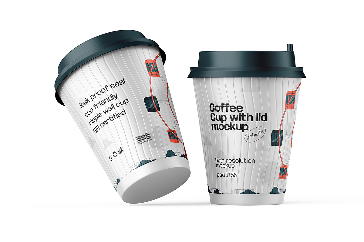 10款逼真一次性咖啡奶茶果汁外卖纸杯塑料杯设计展示效果图PSD样机模板Reusable Coffee Cup Mockup , sucaiwan.com