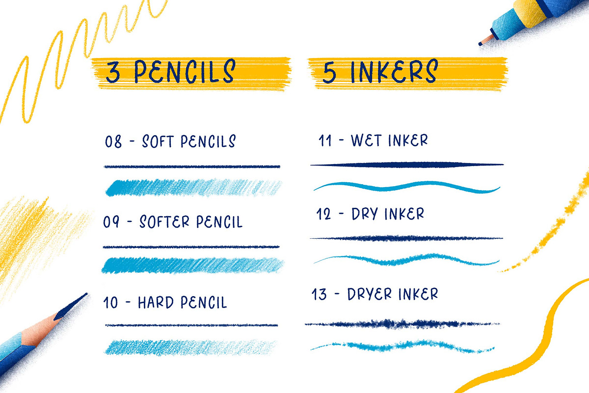 80+款粉笔蜡笔铅笔水墨花卉procreate笔刷画笔着色器设计素材 The KickOff Lettering Toolbox , 第11张-素材湾丨精选海外优质设计素材资源 80+款粉笔蜡笔铅笔水墨花卉procreate笔刷画笔着色器设计素材 The KickOff Lettering Toolbox , sucaiwan.com