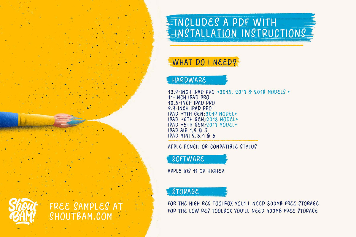 80+款粉笔蜡笔铅笔水墨花卉procreate笔刷画笔着色器设计素材 The KickOff Lettering Toolbox , 第14张-素材湾丨精选海外优质设计素材资源 80+款粉笔蜡笔铅笔水墨花卉procreate笔刷画笔着色器设计素材 The KickOff Lettering Toolbox , sucaiwan.com