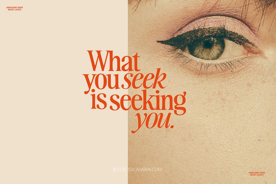 英文字体： 梦幻优雅自然有机极简主义海报排版标题衬线字体家族 The Awesome Serif Family (32 Fonts) 设计素材 sucaiwan.com