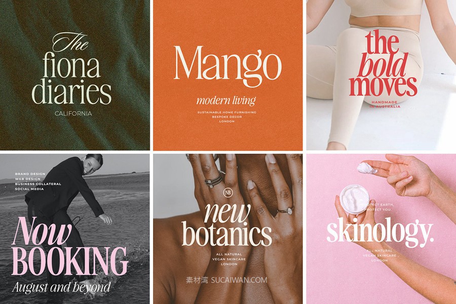 英文字体： 梦幻优雅自然有机极简主义海报排版标题衬线字体家族 The Awesome Serif Family (32 Fonts) 设计素材 sucaiwan.com