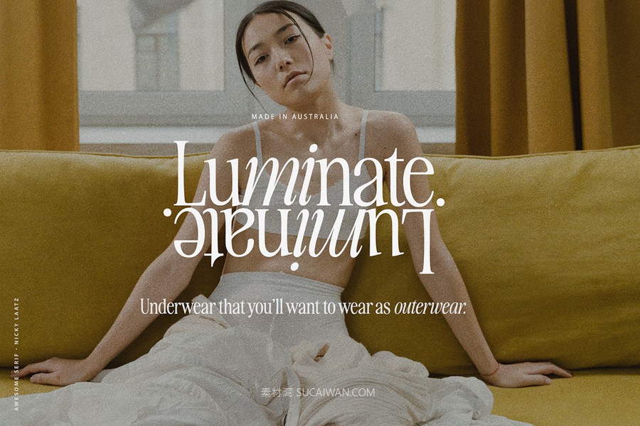 英文字体： 梦幻优雅自然有机极简主义海报排版标题衬线字体家族 The Awesome Serif Family (32 Fonts) 设计素材 sucaiwan.com