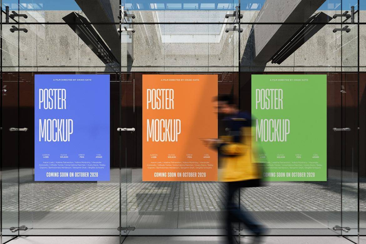 逼真办公室玻璃墙面胶合海报招贴传单设计展示效果图psd样机模板Office Poster Mockup , 第2张-素材湾丨精选海外优质设计素材资源 逼真办公室玻璃墙面胶合海报招贴传单设计展示效果图psd样机模板Office Poster Mockup , sucaiwan.com