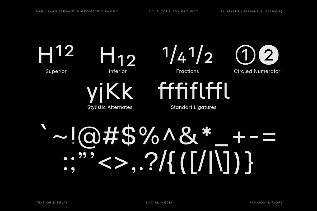 现代时尚品牌网络排版包装设计无衬线英文字体安装包 Naru Sans a Geometric Sans Family , 第10张-素材湾丨精选海外优质设计素材资源 现代时尚品牌网络排版包装设计无衬线英文字体安装包 Naru Sans a Geometric Sans Family , sucaiwan.com