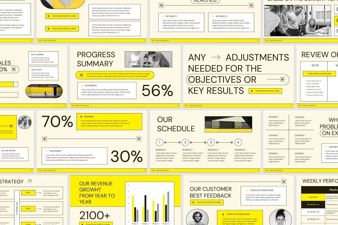 现代极简企业营销策划演示文稿设计Keynote模板 OKR Report Keynote , sucaiwan.com