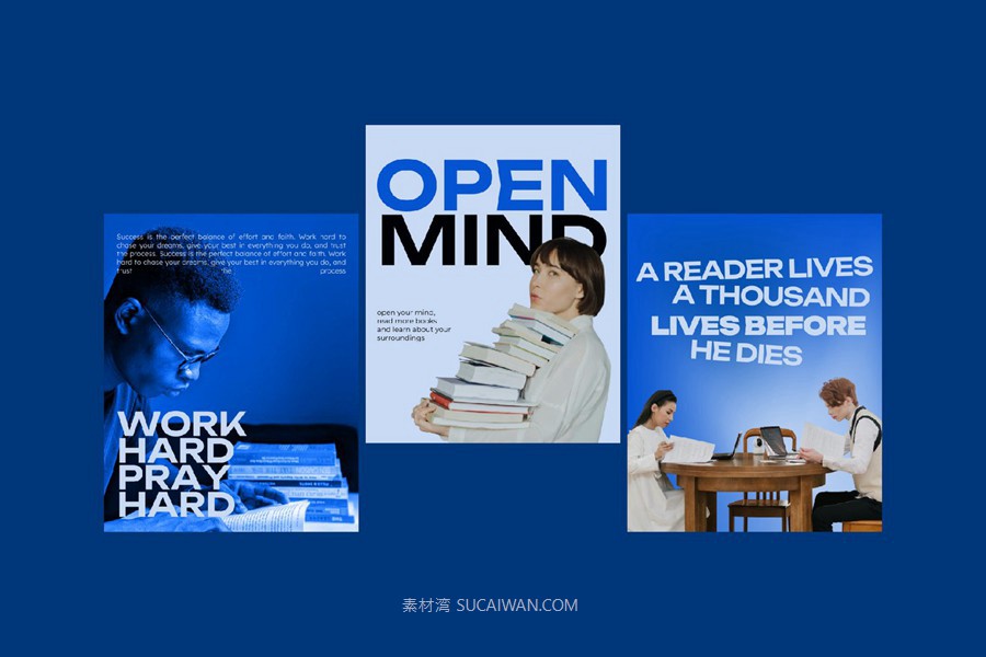 时尚ins风教育电商广告促销海报设计AI模板 Studia – Social Media Template , sucaiwan.com