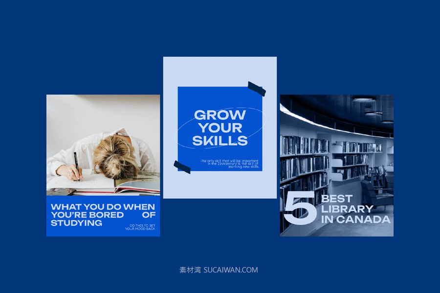 时尚ins风教育电商广告促销海报设计AI模板 Studia – Social Media Template , sucaiwan.com