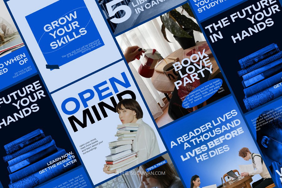 时尚ins风教育电商广告促销海报设计AI模板 Studia – Social Media Template , sucaiwan.com