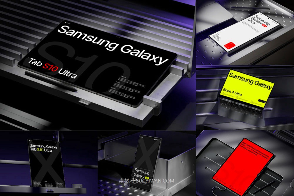 16款工业风科技感三星手机平板笔记本电脑ui设计展示效果图ps样机X-Mockups, Samsung Devices , 第1张-素材湾丨精选海外优质设计素材资源 16款工业风科技感三星手机平板笔记本电脑ui设计展示效果图ps样机X-Mockups, Samsung Devices , sucaiwan.com