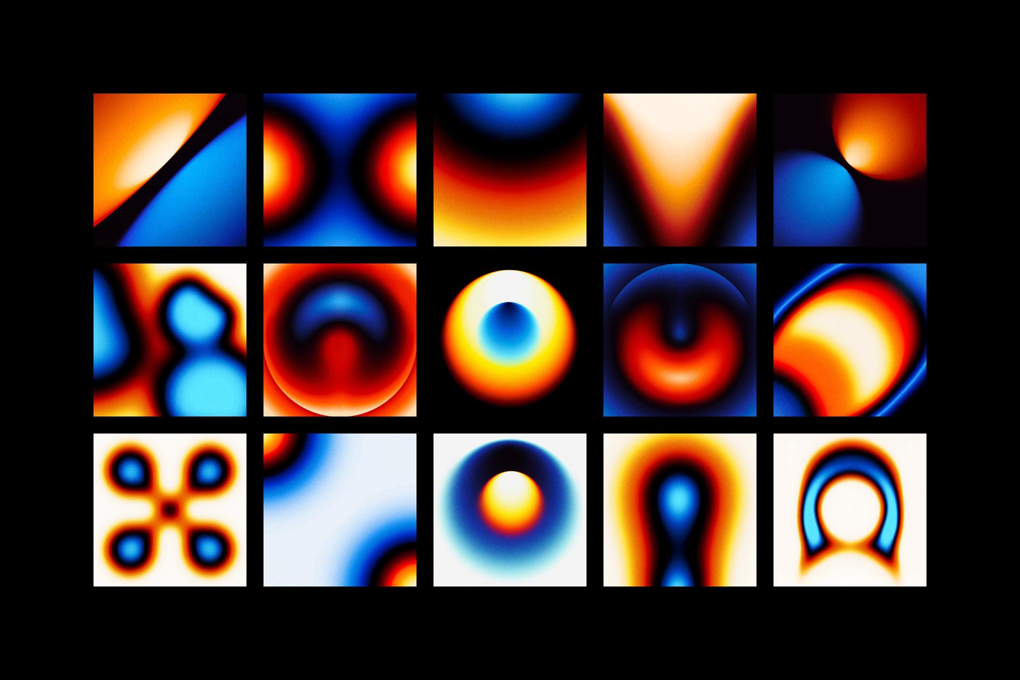 15款高清渐变颗粒边缘模糊抽象艺术背景图片PSD/JPG格式素材Grainy Contrast Gradient Blend , sucaiwan.com