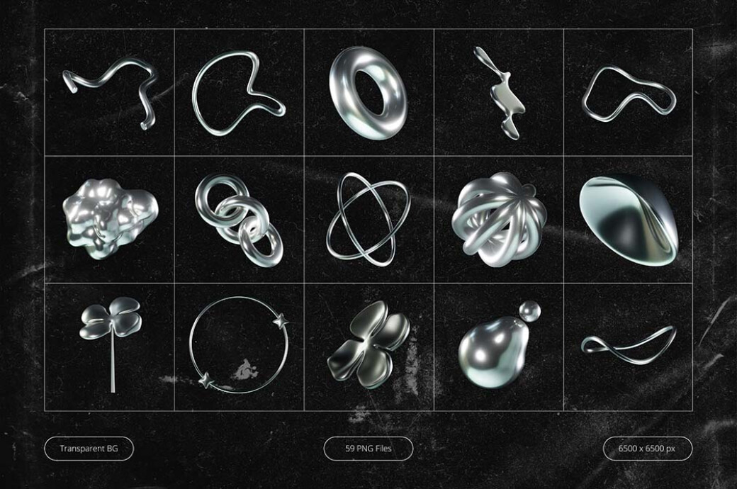 59个时尚潮流3D金属镀铬科幻立体PNG免扣抽象几何设计元素 3D Futuristic Chrome Shapes 图片素材 第7张-素材湾丨精选海外优质设计素材资源 59个时尚潮流3D金属镀铬科幻立体PNG免扣抽象几何设计元素 3D Futuristic Chrome Shapes 图片素材 sucaiwan.com