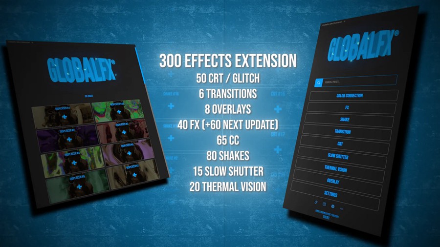 578个嘻哈说唱风格慢快门、摇晃、热视觉、CRT、故障、叠加剪辑编辑视觉效果AE脚本 GlobalFX Extension , 第1张-素材湾丨精选海外优质设计素材资源 578个嘻哈说唱风格慢快门、摇晃、热视觉、CRT、故障、叠加剪辑编辑视觉效果AE脚本 GlobalFX Extension , sucaiwan.com