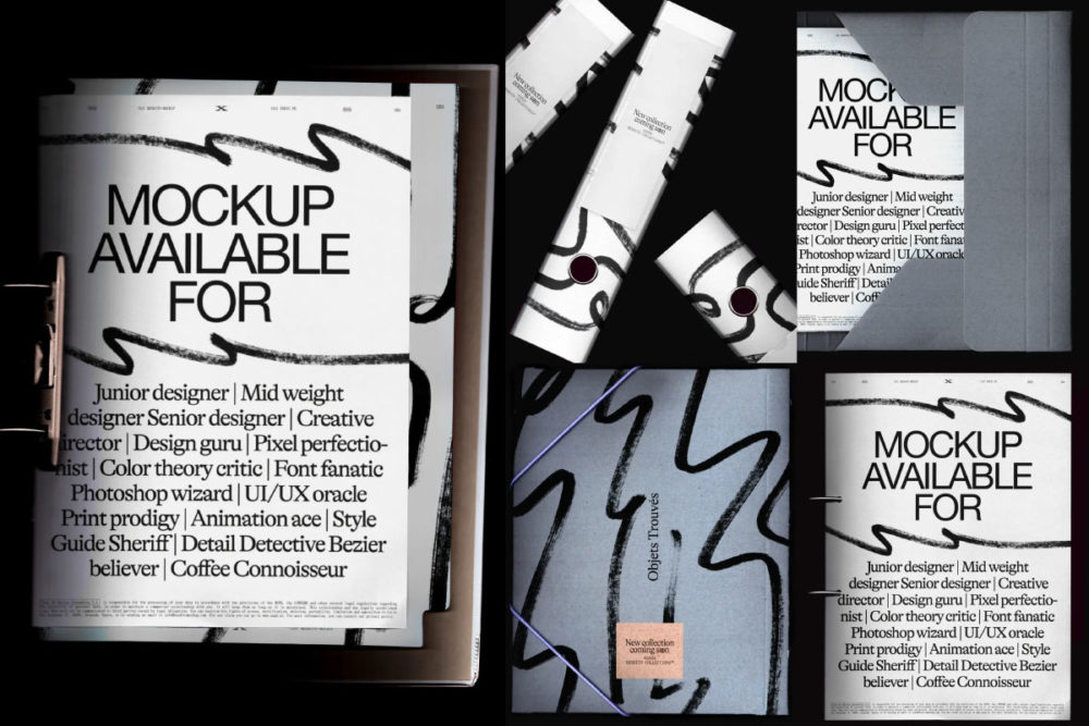 8款国外小众办公文件夹档案盒设计Vi展示贴图PSD样机效果图模板素材 Bendito Mockup – Objets Trouvés Mockup Collection Vol 4 , sucaiwan.com
